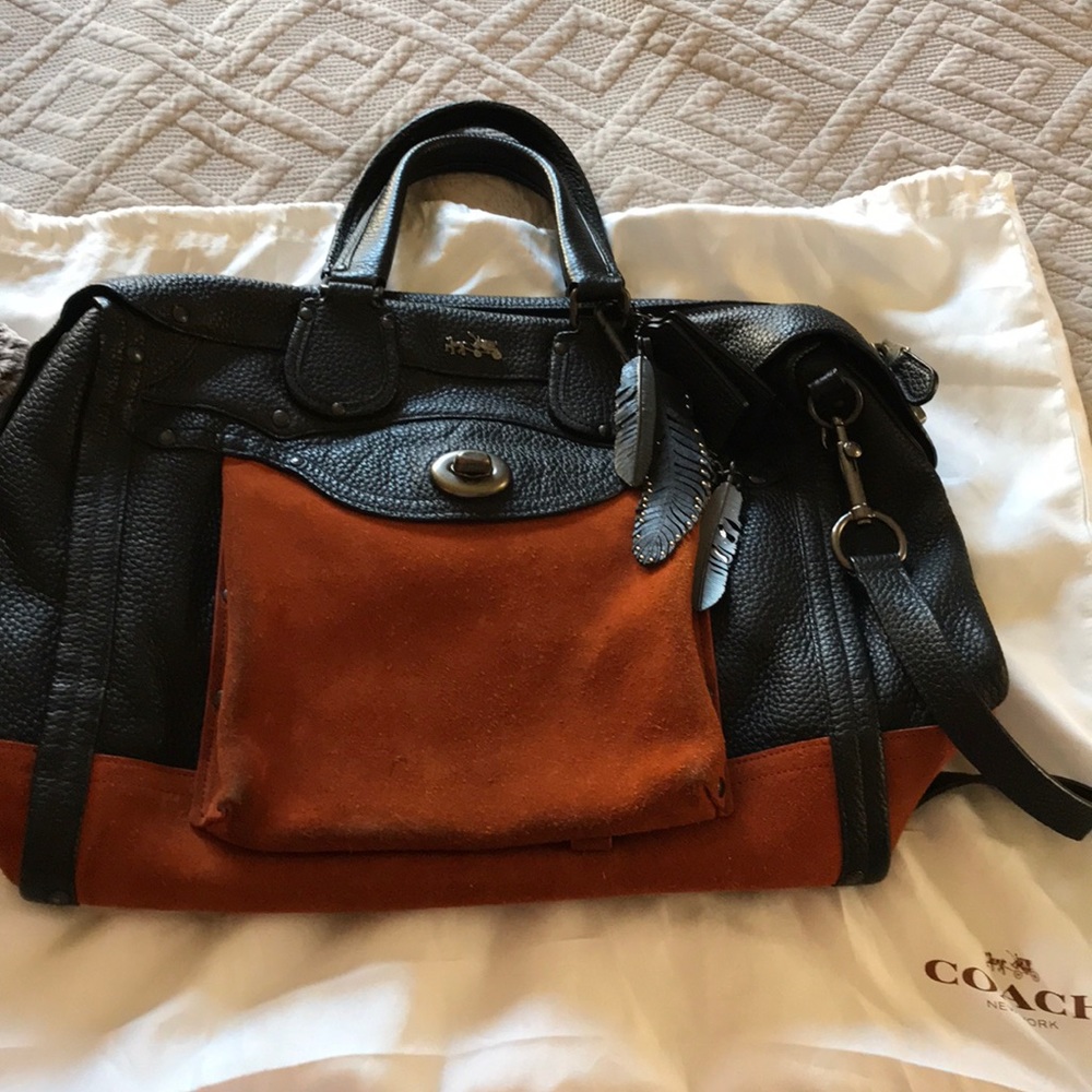 Coach Ryder satchel w/ shoulder strap, 2 tone